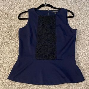 Banana Republic navy, black, peplum top size 4